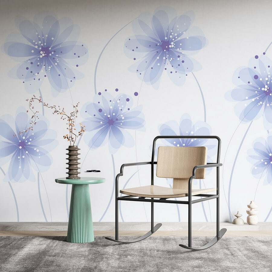 Groep blauwe bloemen