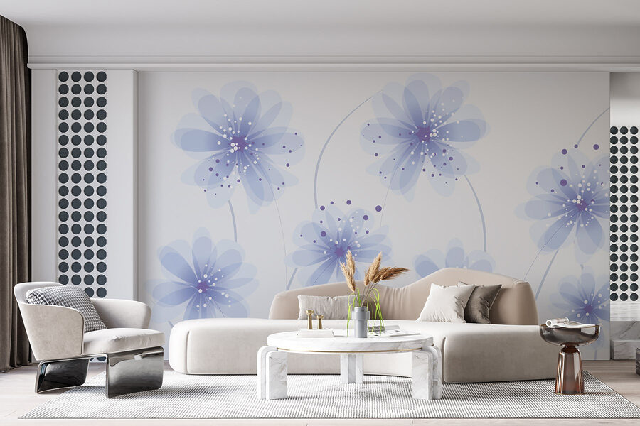Groep blauwe bloemen