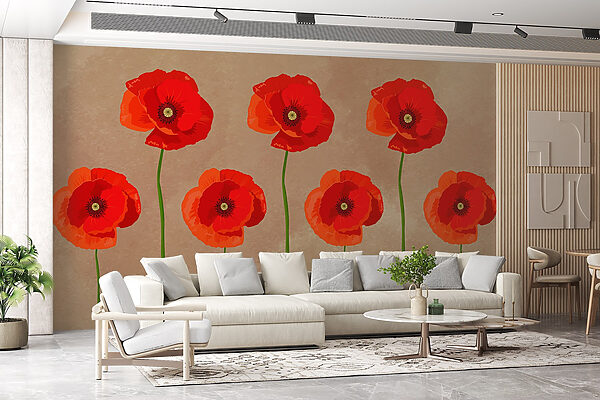 Groep rode bloemen Groep rode bloemen