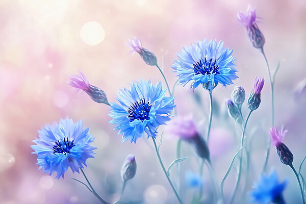 Groep blauwe bloemen Groep blauwe bloemen
