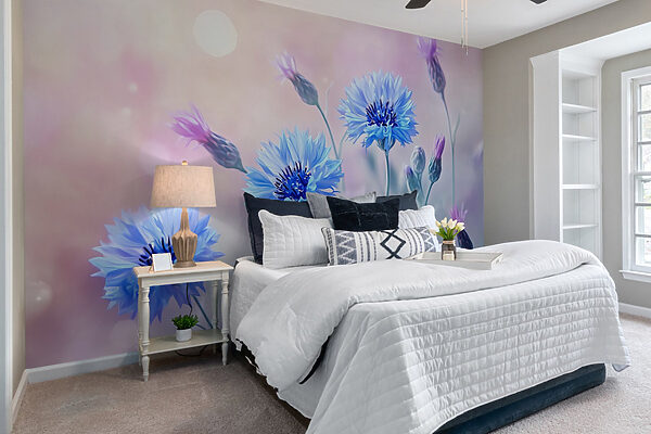 Groep blauwe bloemen Groep blauwe bloemen