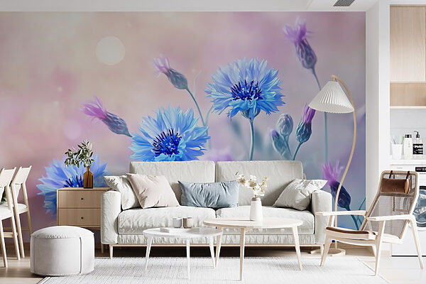 Groep blauwe bloemen Groep blauwe bloemen
