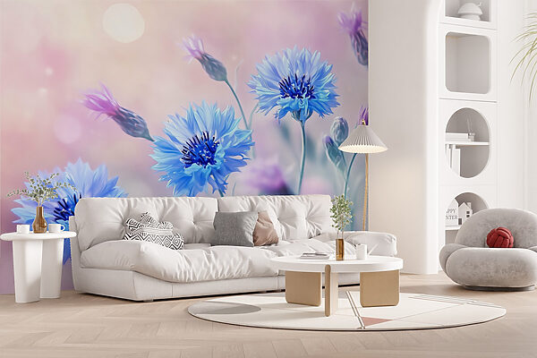 Groep blauwe bloemen Groep blauwe bloemen