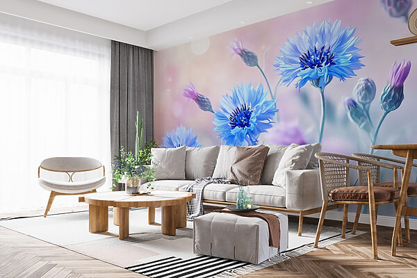 Groep blauwe bloemen Groep blauwe bloemen