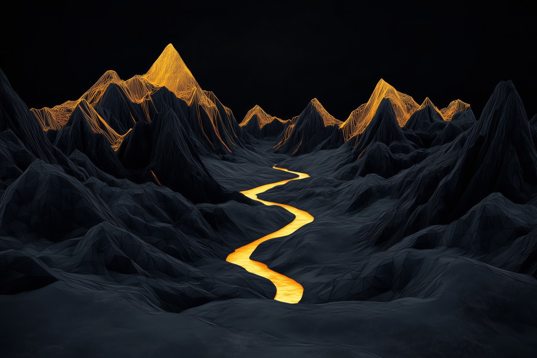 River running through a mountain range River running through a mountain range