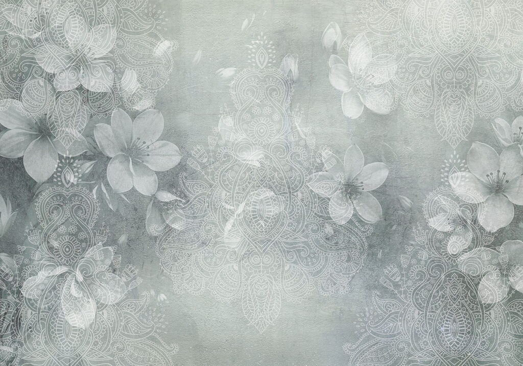 Witte bloemen op een grijze achtergrond Witte bloemen op een grijze achtergrond