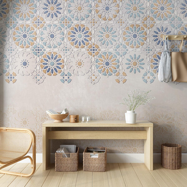 Muur met bloemenpatroon Muur met bloemenpatroon