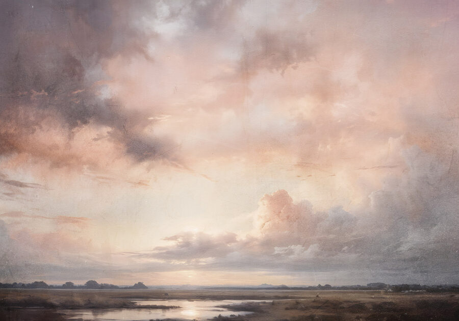 Landschap met water en wolken