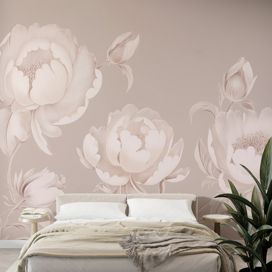 Behang met bloemen