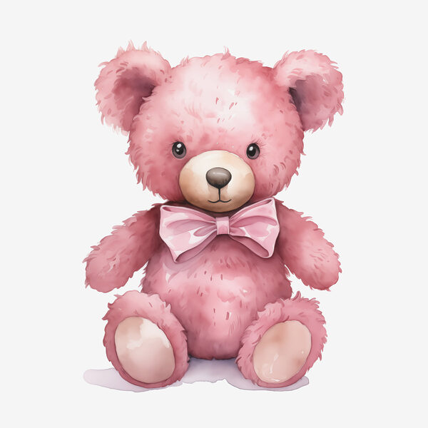 Roze teddybeer met strikje Roze teddybeer met strikje