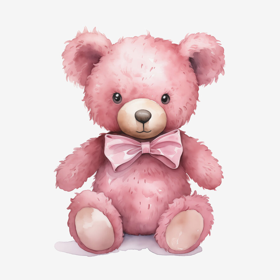 Roze teddybeer met strikje Roze teddybeer met strikje