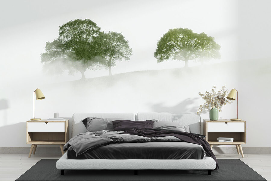 Bomen in de mist