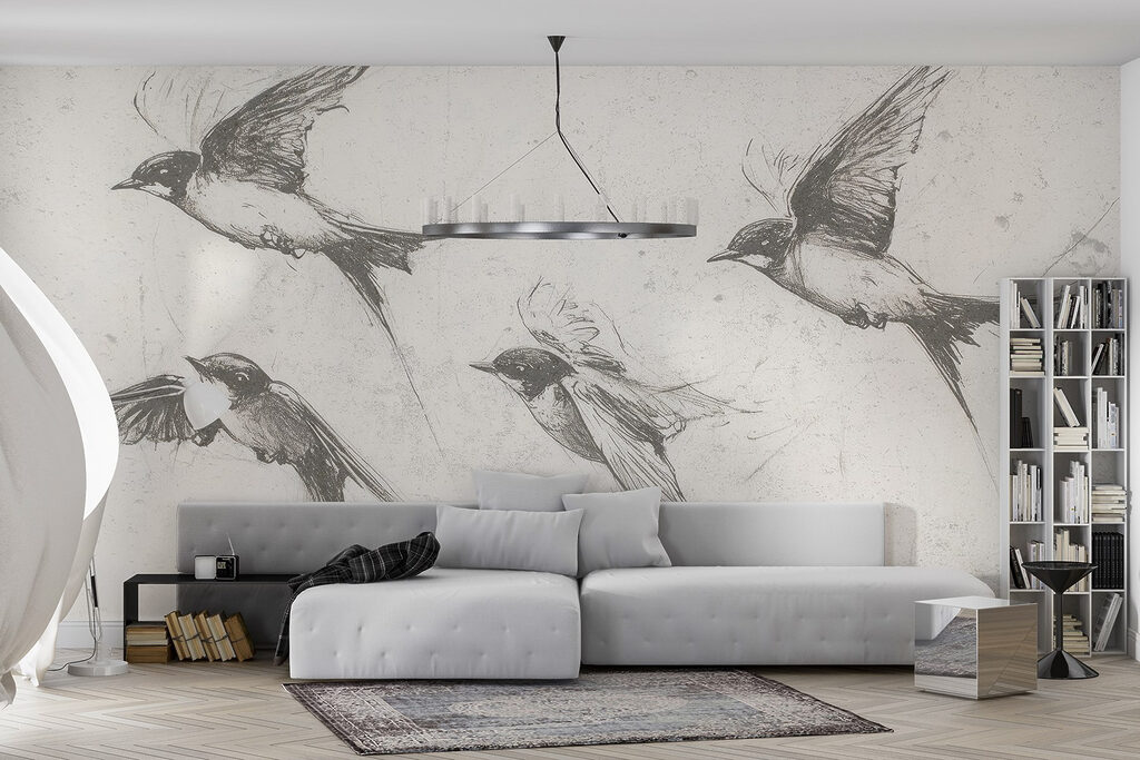 Group of birds flying