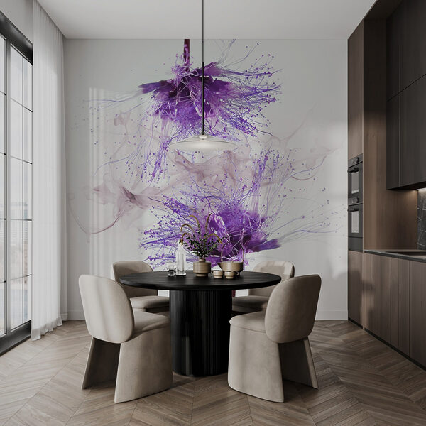 Paarse bloemen met paarse spetters Paarse bloemen met paarse spetters