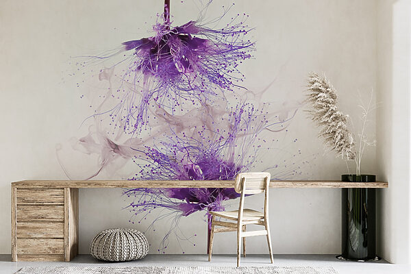Paarse bloemen met paarse spetters Paarse bloemen met paarse spetters