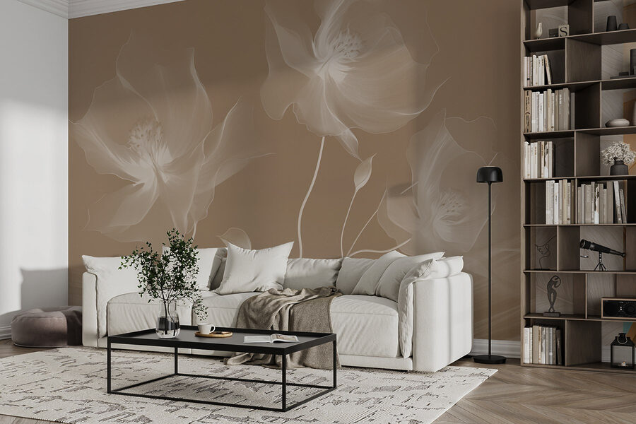 Fotobehang Delicate bloemen in zachte tinten - Afbeelding 3