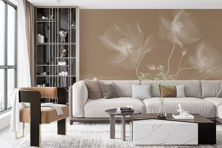 Fotobehang Delicate bloemen in zachte tinten - Afbeelding 4