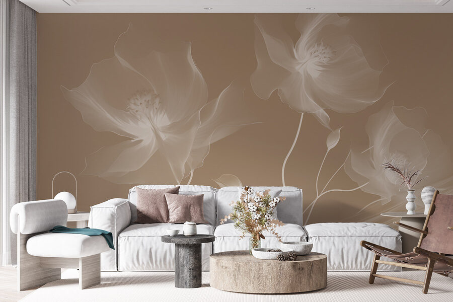 Fotobehang Delicate bloemen in zachte tinten - Afbeelding 5