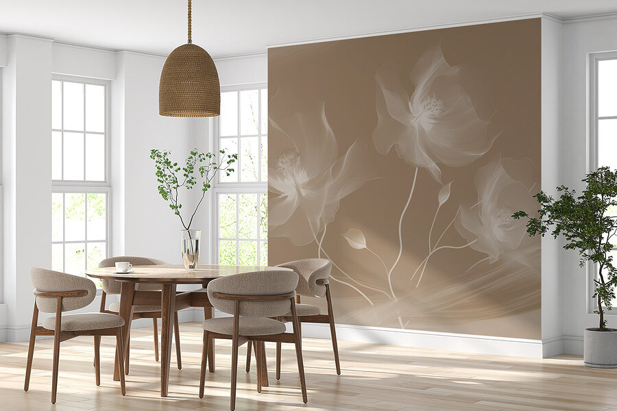 Fotobehang Delicate bloemen in zachte tinten - Afbeelding 6