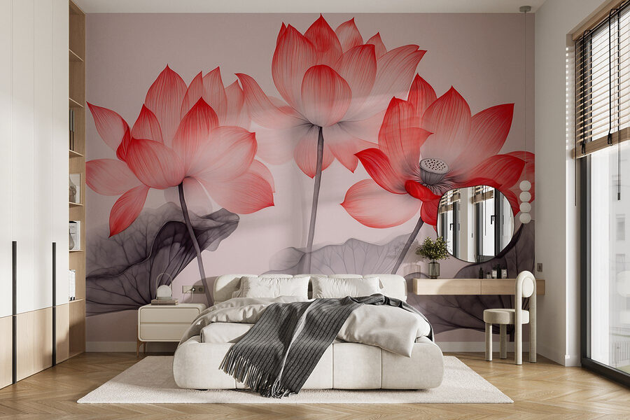 Groep roze bloemen met bladeren Groep roze bloemen met bladeren