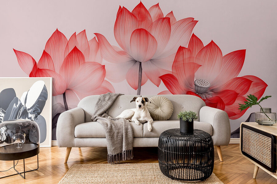 Groep roze bloemen met bladeren Groep roze bloemen met bladeren