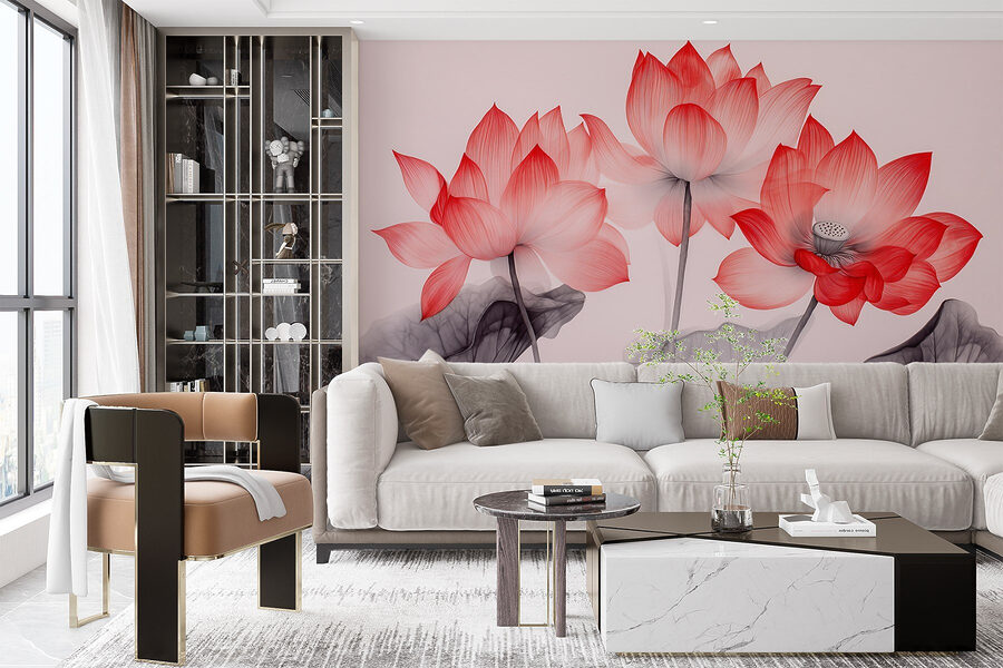 Groep roze bloemen met bladeren Groep roze bloemen met bladeren