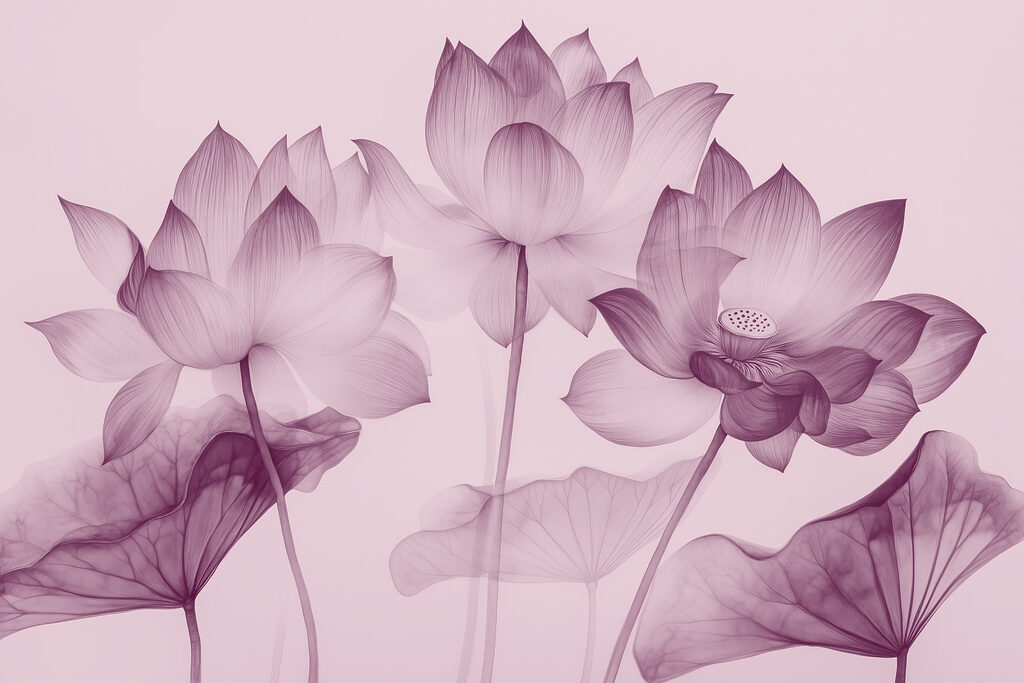 Groep bloemen met bladeren Groep bloemen met bladeren