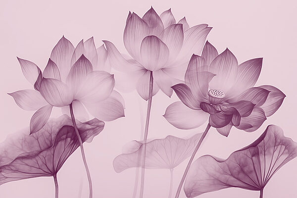 Groep bloemen met bladeren Groep bloemen met bladeren