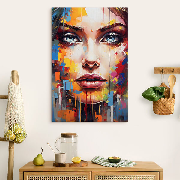 Schilderij van een vrouw’s gezicht Schilderij van een vrouw’s gezicht