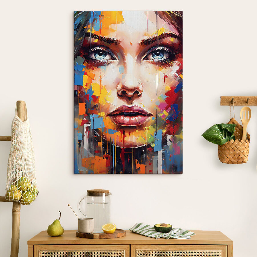 Schilderij van een vrouw’s gezicht