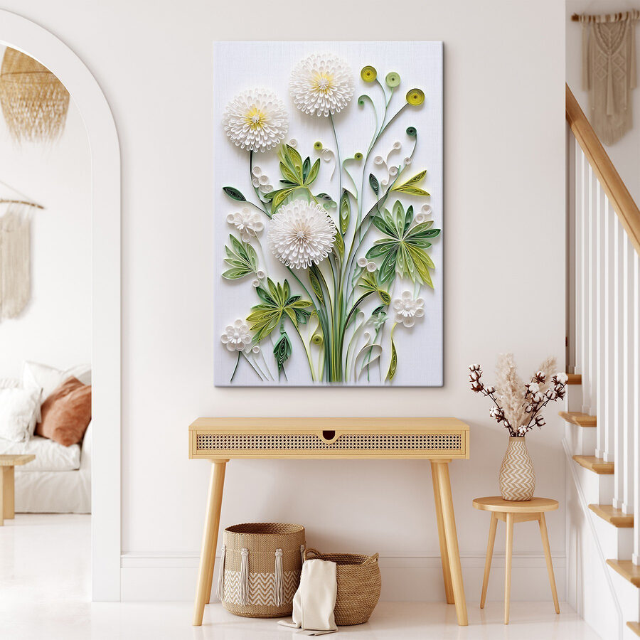 Papieren bloemen en bladeren Papieren bloemen en bladeren