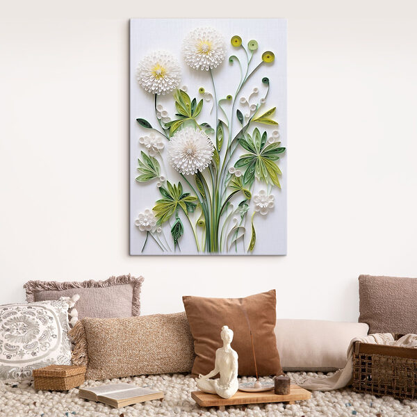 Papieren bloemen en bladeren Papieren bloemen en bladeren