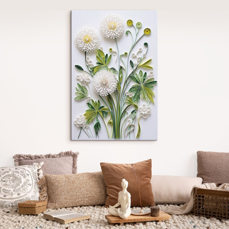 Papieren bloemen en bladeren Papieren bloemen en bladeren