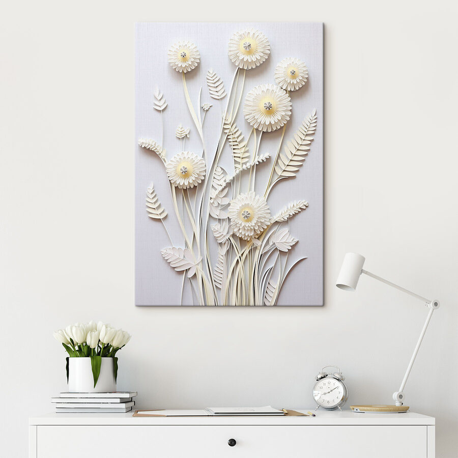 Knipbloemen van wit papier