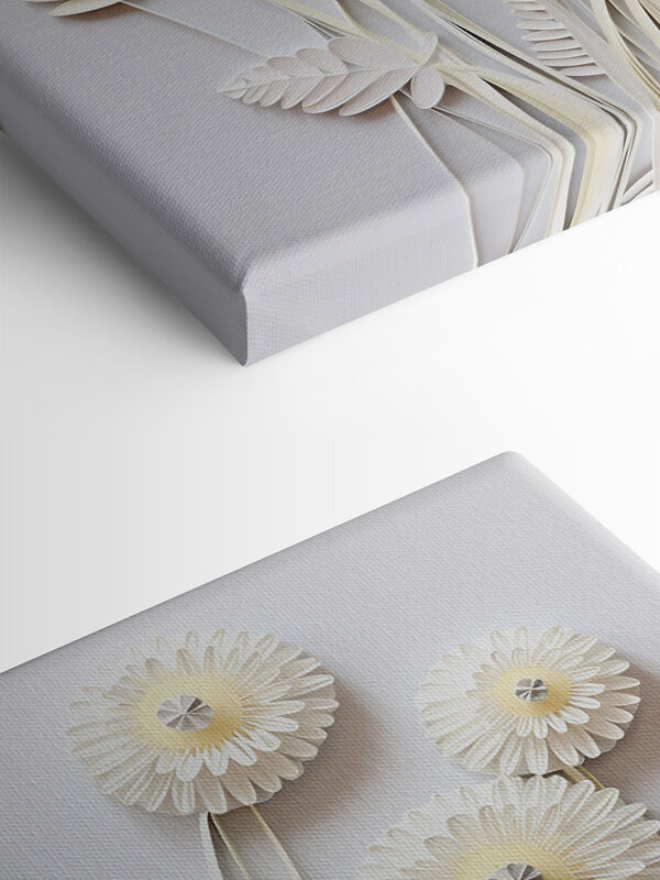 Knipbloemen van wit papier Knipbloemen van wit papier
