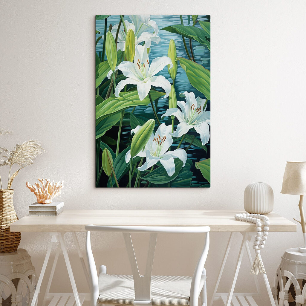 Delicate blooms on tranquil waters