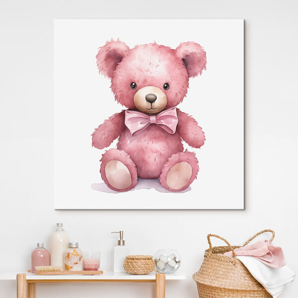 Roze teddybeer met strikje Roze teddybeer met strikje