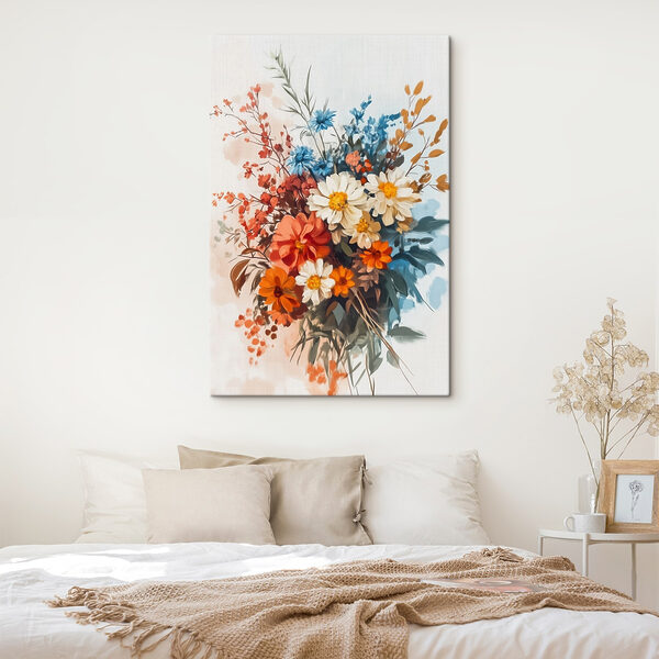 Schilderij van bloemen in een vaas Schilderij van bloemen in een vaas