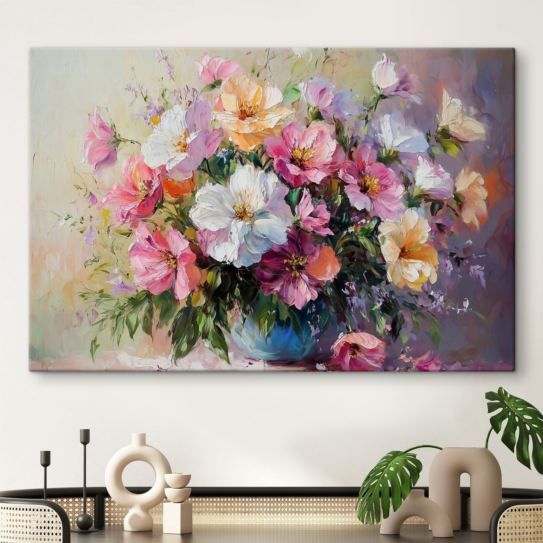 Painting of flowers in a vase