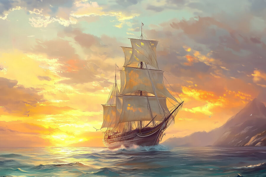 Schip in de oceaan