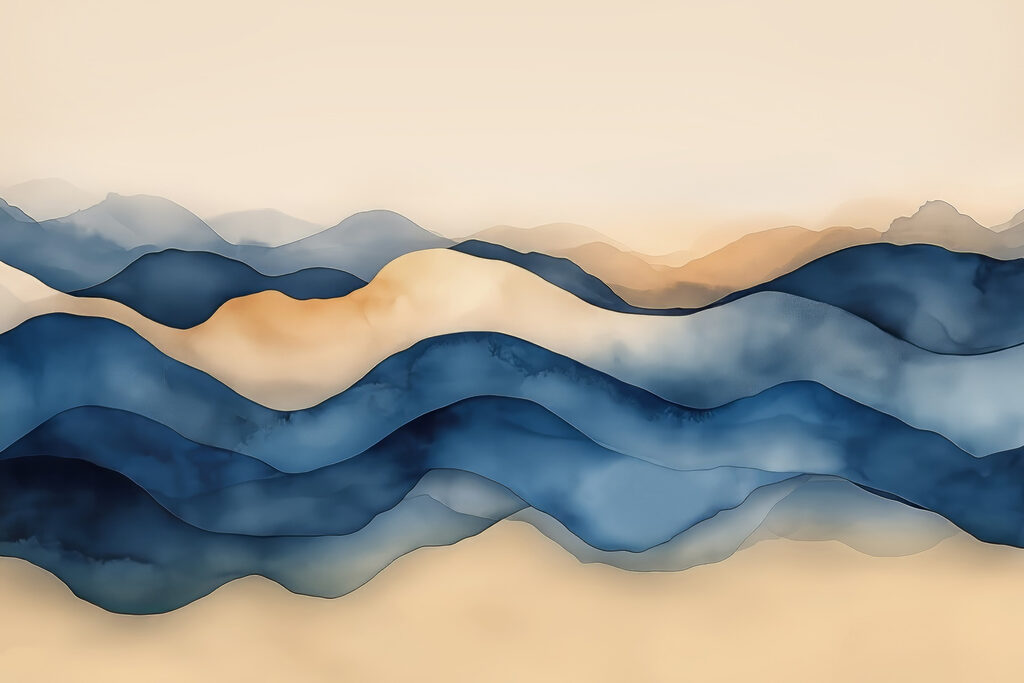 Blauwe en bruine golven Blauwe en bruine golven