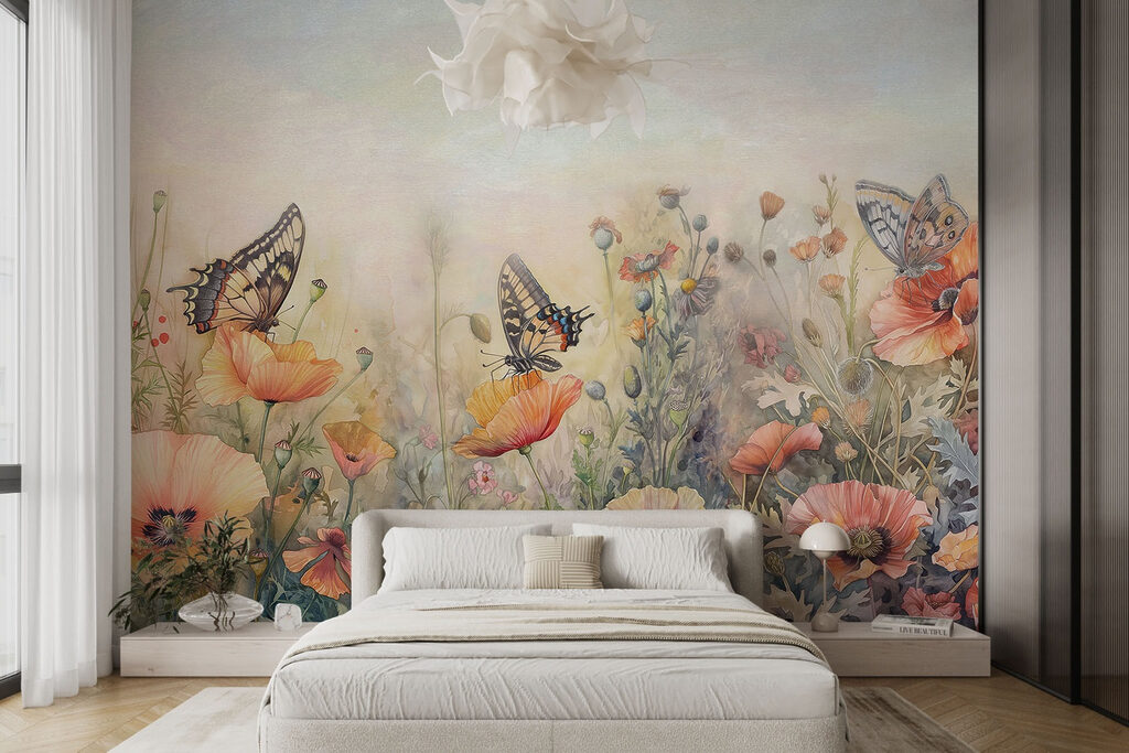 Butterflies on flowers in a field Butterflies on flowers in a field