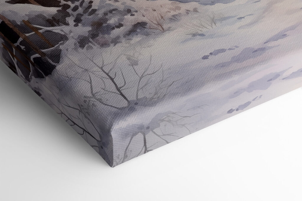 Watercolor painting of a snowy forest Watercolor painting of a snowy forest