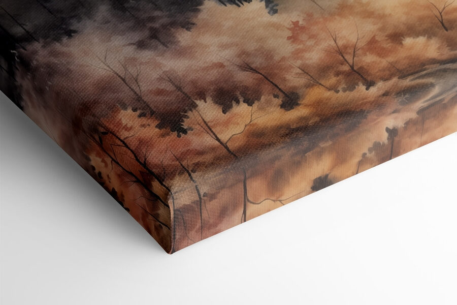 Boslandschap met mist