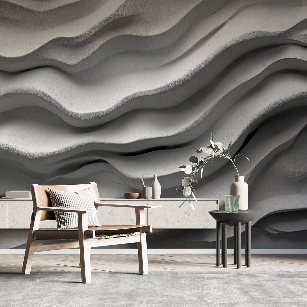 White surface with wavy lines White surface with wavy lines