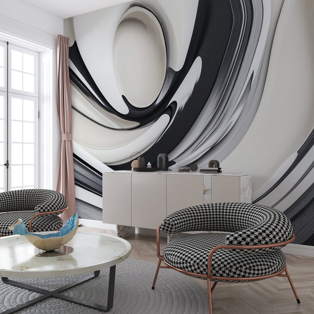 Black and white swirly design Black and white swirly design