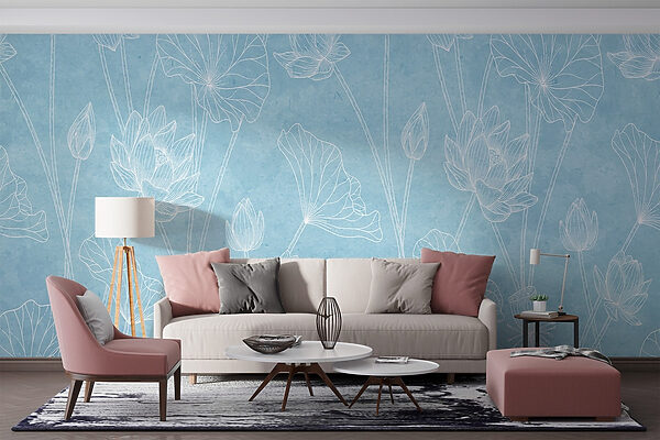 Blauw en wit bloemenpatroon Blauw en wit bloemenpatroon