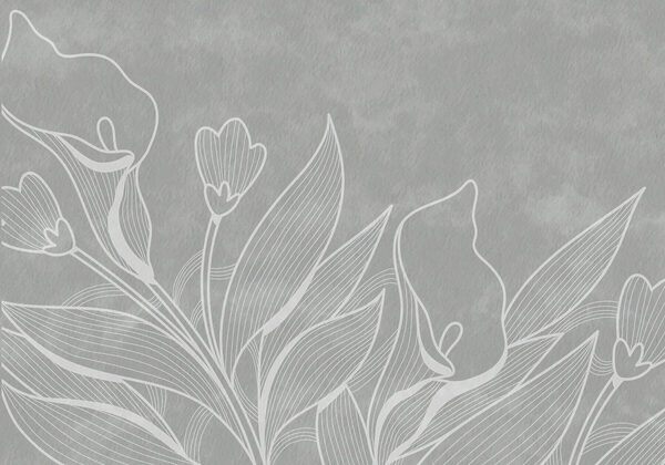 Witte lijntekening van bloemen Witte lijntekening van bloemen
