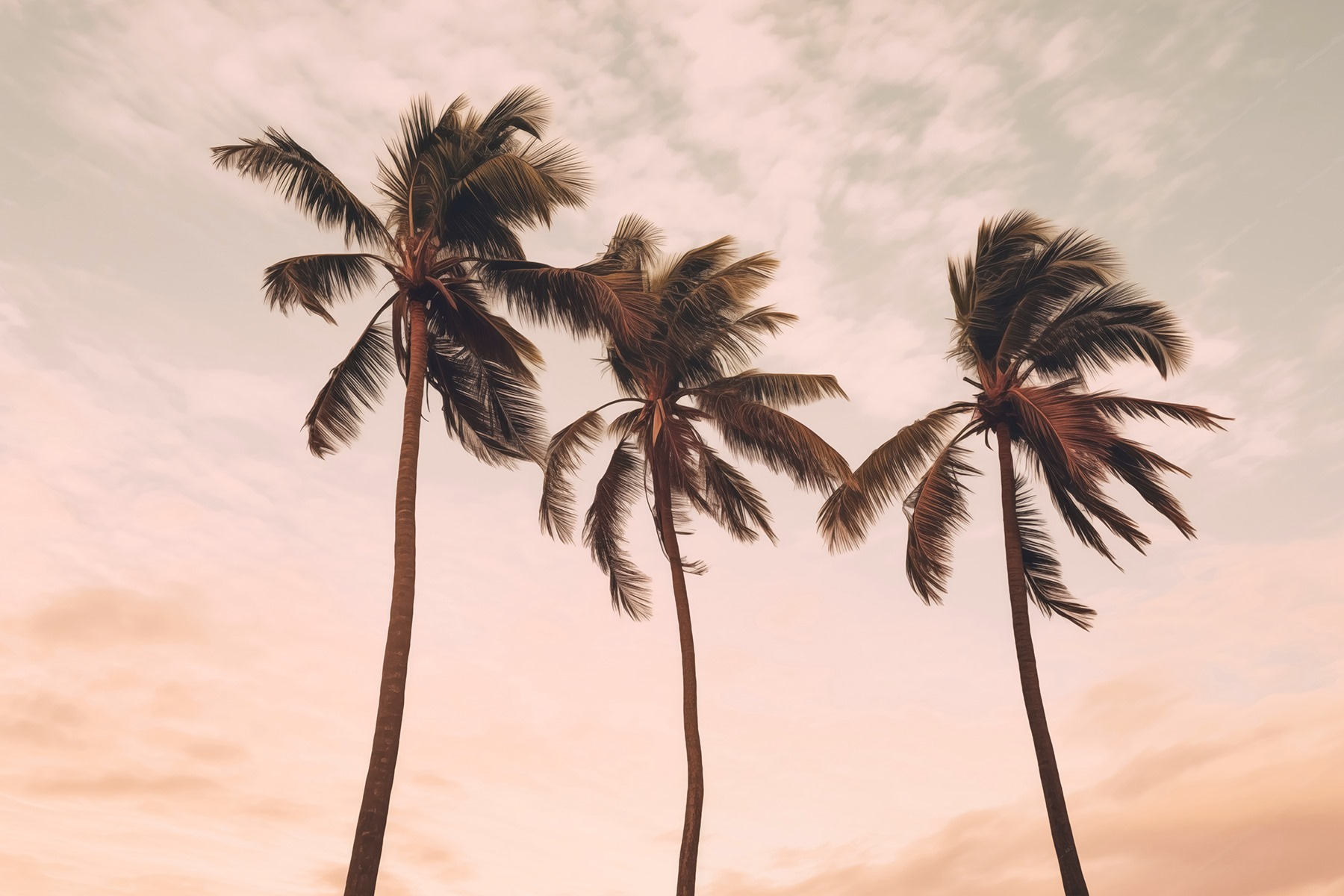 Palm trees in a row Palm trees in a row