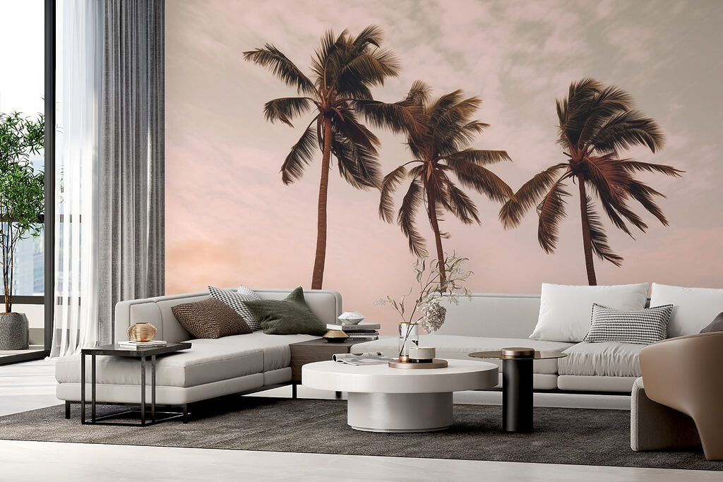 Palm trees in a row Palm trees in a row